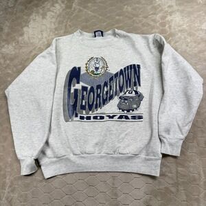 VTG Georgetown Hoyas Basketball Mascot Crew Neck Sweatshirt - Sz Medium USA Made